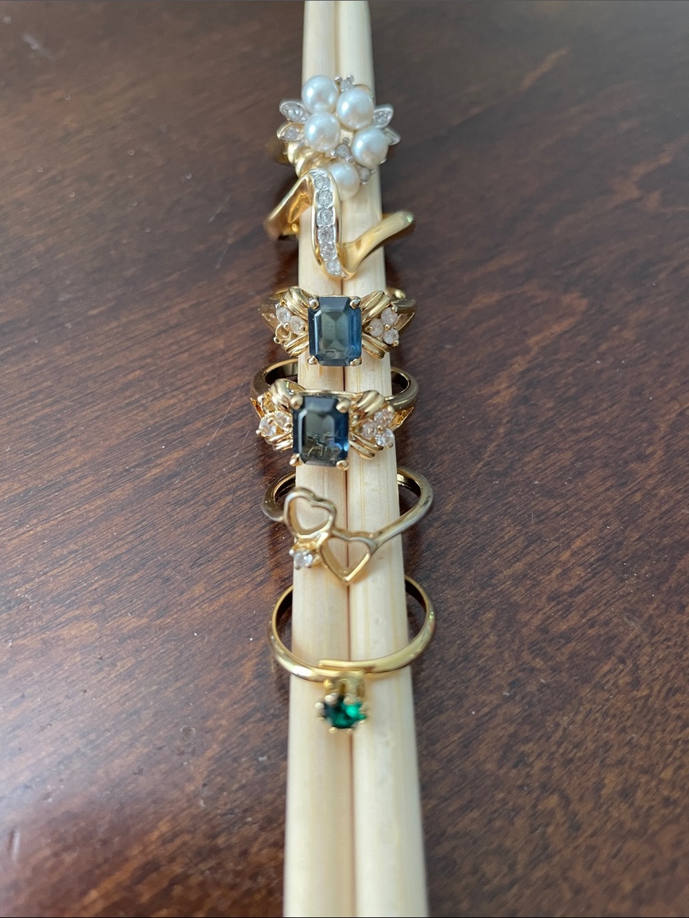 Gold-Plated 6 Rings- Women Jewelry